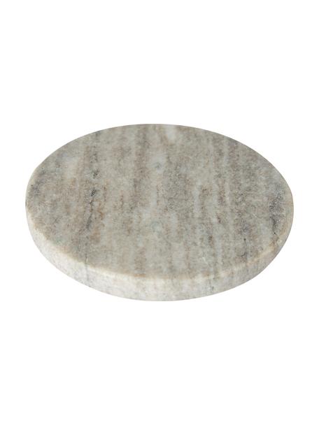 Dessous de verre en marbre Callum, 4 pièces, Marbre, Beige, aspect travertin, Ø 10 x haut. 1 cm