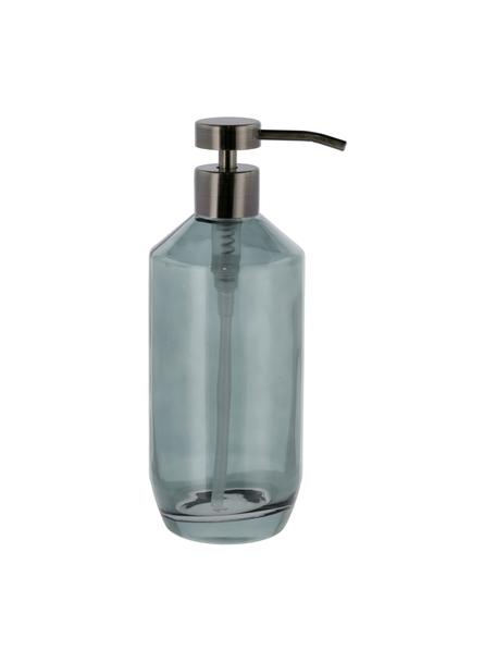 Dosificador de jabón de vidrio Vintage, Recipiente: vidrio, Dosificador: plástico, Gris azulado, negro, Ø 8 x Al 21 cm