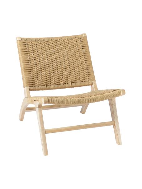 Sillón de madera de fresno y ratán Ira, Estructura: madera de fresno maciza, Madera de fresno, ratán, An 58 x Al 69 cm