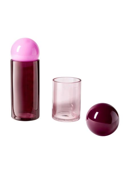 Schmuckdosen Tarli aus Glas, 2er-Set, Glas, Rosatöne, Set mit verschiedenen Grössen