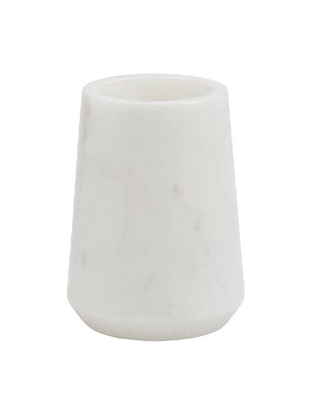 Kubek na szczoteczki z marmuru Lux, Marmur, Biały, Ø 9 x W 11 cm