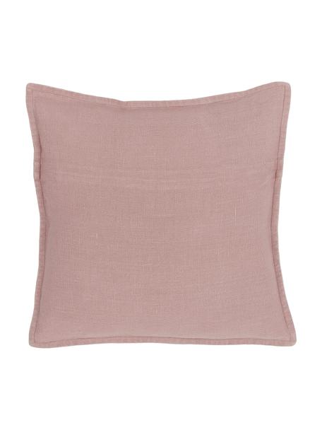 Poszewka na poduszkę z lnu Lanya, 100% len, Brudny różowy, S 50 x D 50 cm