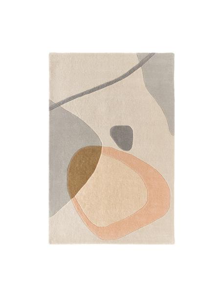 Tappeto in lana taftato a mano con motivo astratto Luke, Retro: 100% cotone Nel caso dei , Tonalità beige, tonalità grigie, Larg.160 x Lung. 230 cm  (taglia M)
