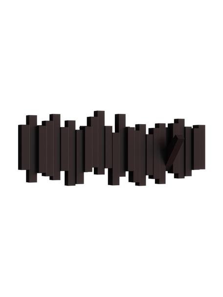Porte-manteau mural design Quan, Plastique, Brun foncé, larg. 48 x haut. 18 cm