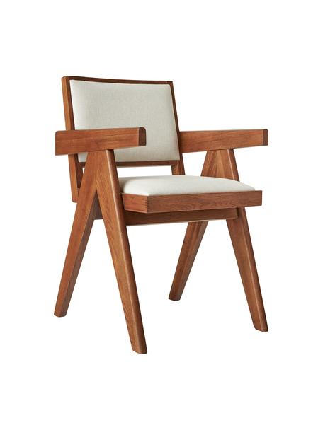 Polstrovaná židle s područkami Sissi, Tmavé dřevo s polstrováním, Š 58 cm, H 52 cm