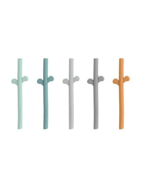 Set de pajitas de silicona Peekaboo, 5 uds., 100% silicona, Multicolor, L 14 cm