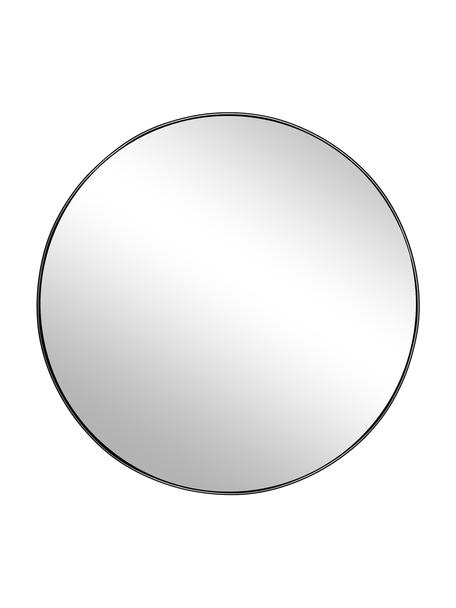 Specchio rotondo da parete con cornice in metallo nero Lacie, Cornice: metallo rivestito, Superficie dello specchio: lastra di vetro, Nero, Ø 55 x Prof. 3 cm