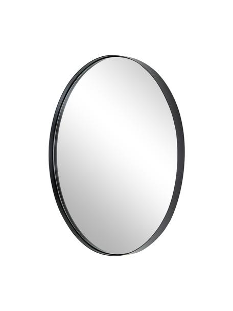 Specchio rotondo da parete Lacie, Cornice: metallo rivestito, Superficie dello specchio: lastra di vetro, Nero, Ø 55 cm
