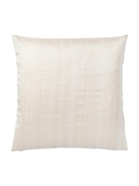 Poszewka na poduszkę z bawełny i jedwabiu Aryane, Beżowy, S 45 x D 45 cm