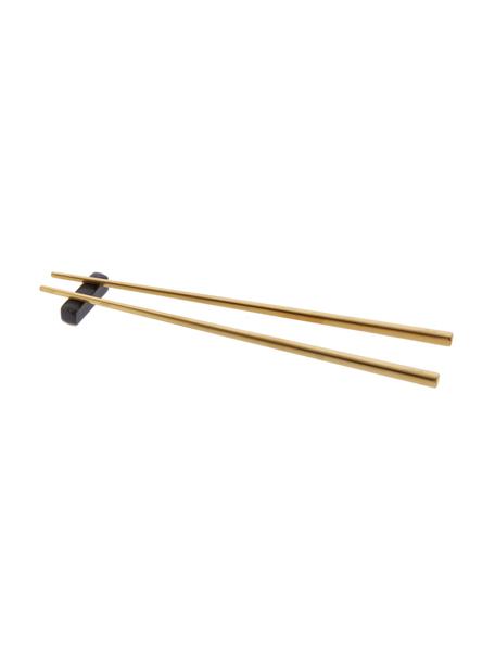 Set de palillos chinos Chop, 2 pares, Dorado, negro, L 26 cm