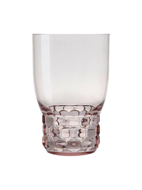 Szklanka do wody Jellies, 4 szt., Tworzywo sztuczne, Jasny różowy, transparentny, Ø 9 x W 13 cm, 460 ml