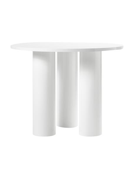 Ronde tafel Colette in wit, glanzend, Vezelplaat met gemiddelde dichtheid (MDF), gecoat, Hout, wit gelakt, Ø 90 x H 72 cm