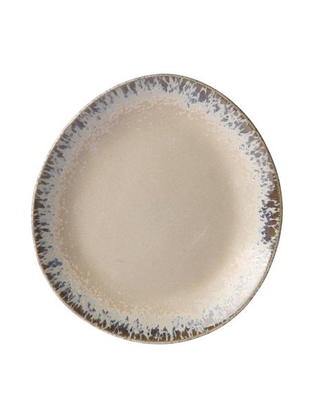 Ručně vyrobený snídaňový talíř 70's, 2 ks, Kamenina, Béžová, šedá, Ø 22 cm, V 2 cm