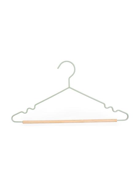 Perchas Adult Top, 10 uds., Madera, acero con pintura en polvo, Verde salvia, An 39 x Al 20 cm