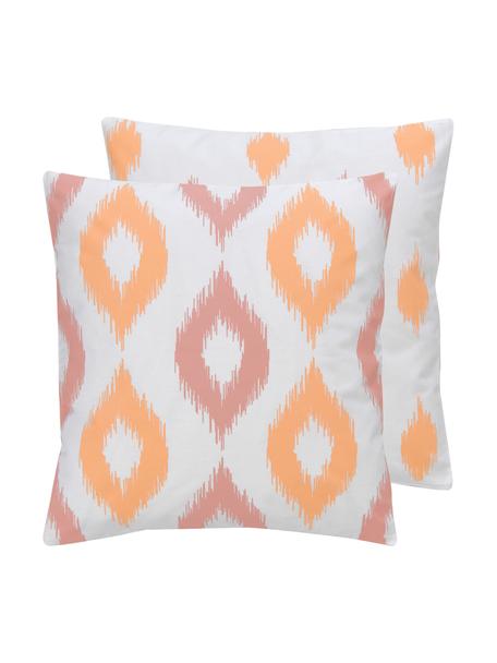 Oboustranný povlak na polštář v boho stylu s grafickým vzorem Fajar, 100 % bavlna, certifikace GOTS, Oranžová, 45 x 45 cm