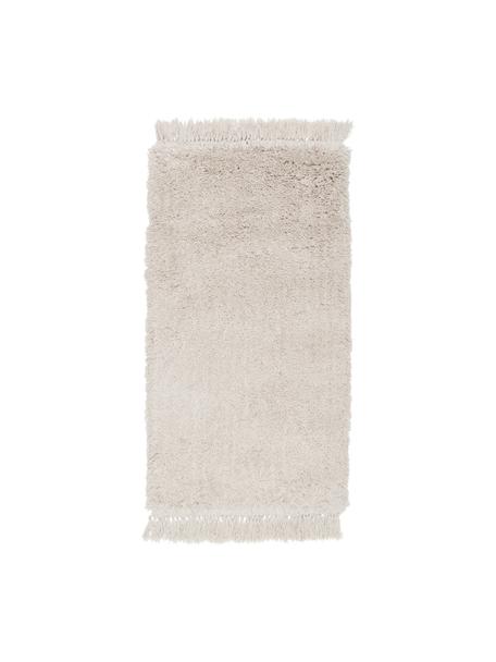 Flauschiger Hochflor-Teppich Dreamy mit Fransen, Flor: 100% Polyester, Cremeweiß, B 160 x L 230 cm (Größe M)