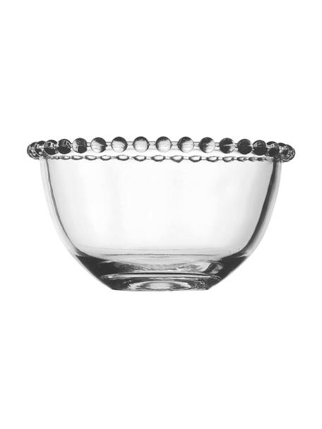 Ciotola in vetro con bordo decorato Perles 2 pz, Vetro, Trasparente, Ø 14 cm