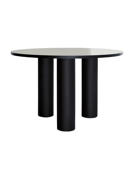 Kulatý stůl Colette, Ø 120 cm, Potažená MDF deska (dřevovláknitá deska střední hustoty), Dřevo, lakováno černou barvou, Ø 120 cm, V 72 cm