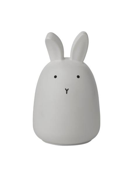 LED lichtobject Winston Rabbit, 100% siliconen, Grijs, Ø 11 x H 14 cm