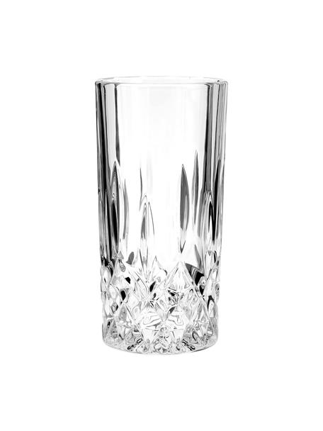 Longdrinkgläser George mit Kristallrelief, 4 Stück, Glas, Transparent, Ø 8 x H 15 cm