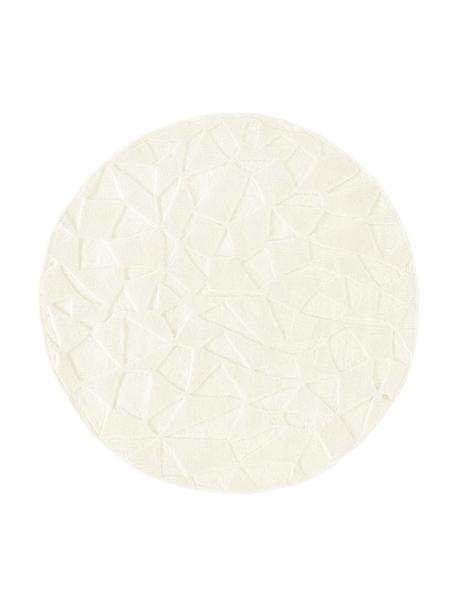 Runder Wollteppich Rory, handgetuftet, Flor: 100 % Wolle, Cremeweiß, Ø 120 cm (Größe S)
