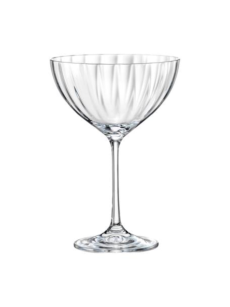Copas pompadour de champán de cristal Luisa, 6 uds., Cristal, Transparente, Ø 12 x Al 18 cm, 340 ml