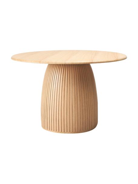 Kulatý jídelní stůl s drážkovanou strukturou z dubového dřeva Nelly, různé velikosti, Dubová dýha, s MDF deska (dřevovláknitá deska střední hustoty), certifikace FSC, Dubové dřevo, Š 140 cm, V 75 cm