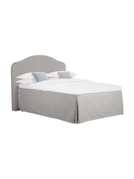 Letto boxspring premium Dahlia, Materasso: nucleo a 5 zone di molle , Piedini: legno massiccio di betull, Tessuto grigio chiaro, Larg. 140 x Lung. 200 cm, grado di durezza H2