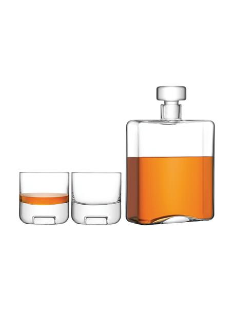 Coffret à whisky Cask, 3 élém., Verre, Transparent, Lot de différentes tailles