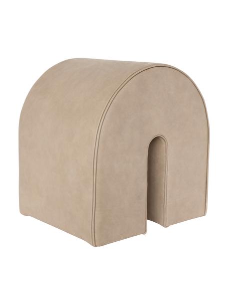 Puf z nubukové kůže Curved, Světle hnědá, Š 36 cm, V 42 cm