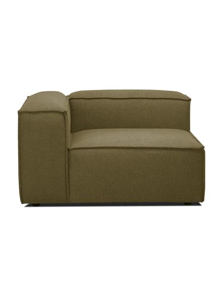 Modulo angolare Lennon, Rivestimento: 100% poliestere Con 115.0, Struttura: legno di pino massiccio, , Piedini: plastica, Tessuto verde, Larg. 119 x Prof. 119 cm, angolo a sinistra