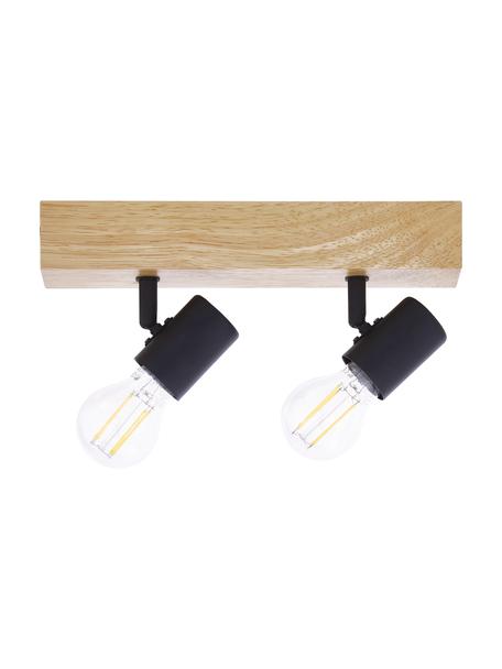 Lampa sufitowa z drewna Townshend, Czarny, jasne drewno naturalne, S 30 x W 13 cm