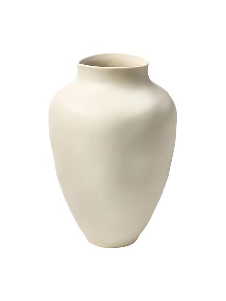 Handgefertigte Vase Latona, Steingut, Cremeweiß, matt, Ø 27 x H 41 cm