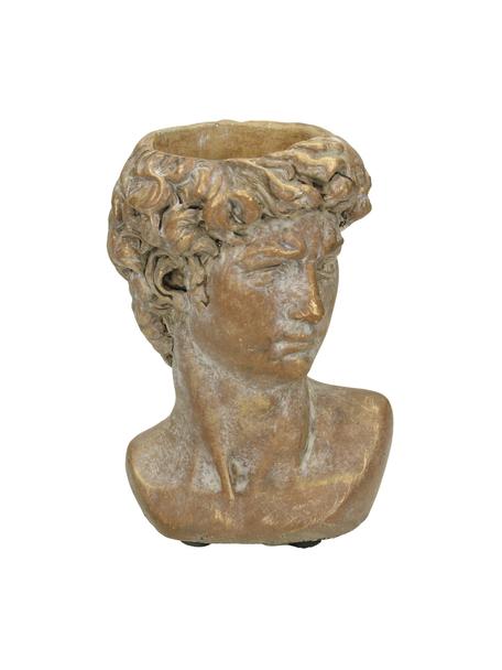 Macetero David, Cemento, Marrón, dorado, An 10 x Al 15 cm