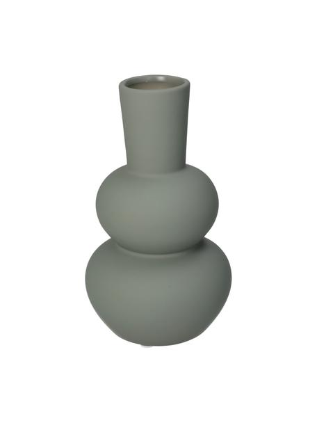 Vase design Eathan, Grès cérame, Vert-de-gris, Ø 11 x haut. 20 cm