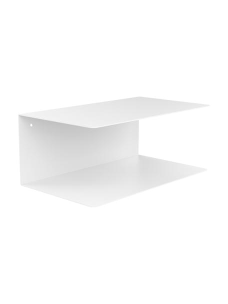 Wand-Nachttisch aus Metall Neptun, 2 Stück, Metall, pulverbeschichtet, Weiß, 35 x 14 cm