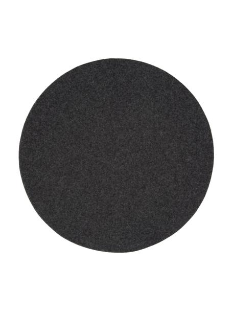 Runde Wollfilz-Tischsets Leandra, 4 Stück, 90% Wolle, 10% Polyethylen, Anthrazit, Ø 40 cm