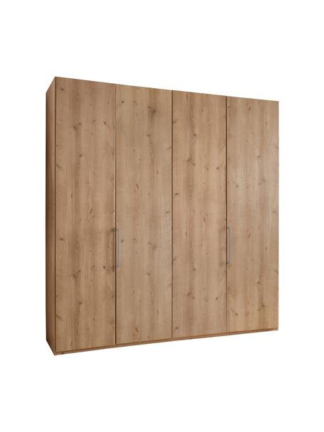 Drehtürenschrank Monaco, 4-türig, Korpus: Mitteldichte Holzfaserpla, Griffe: Metall, beschichtet, Holz, B 197 x H 216 cm
