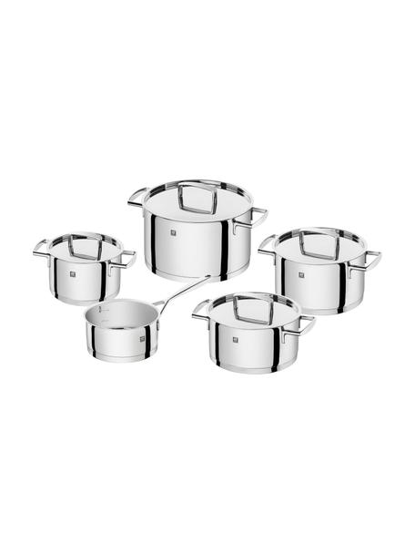 Set de casseroles en acier inoxydable Passion, 5 élém., Couleur argentée, Lot de différentes tailles