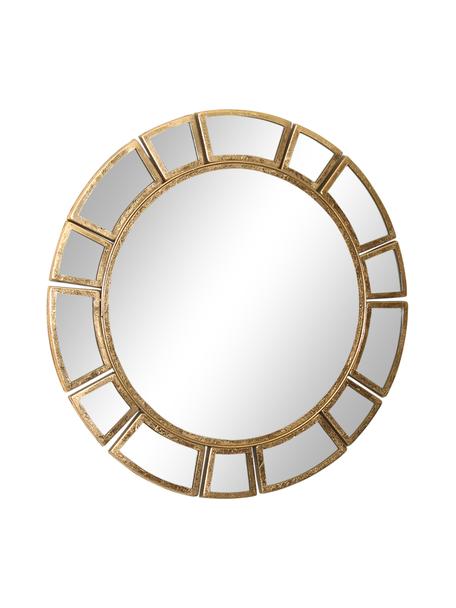 Okrągłe lustro ścienne z metalową ramą Amy, Odcienie mosiądzu, Ø 78 x G 2 cm