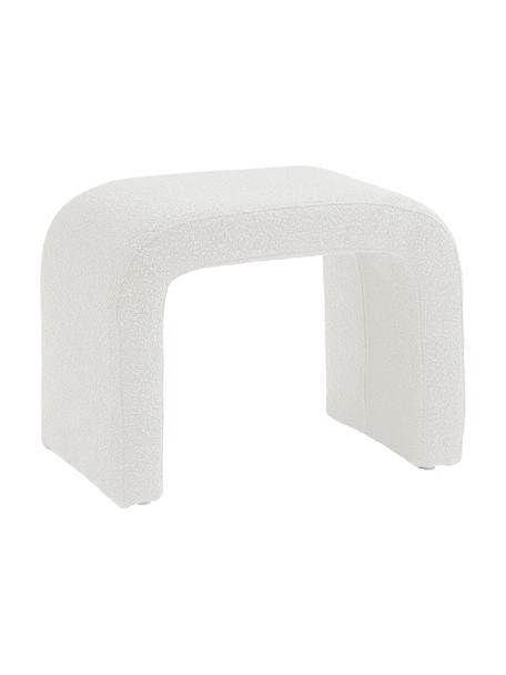 Sgabello in tessuto bouclé Penelope, Rivestimento: 100% poliestere (pellicci, Struttura: metallo compensato, Tessuto bouclé bianco, Larg. 61 x Alt. 46 cm