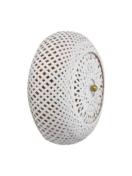 Applique design bambou Evelyn, Blanc, couleur dorée, Ø 25 x prof. 10 cm