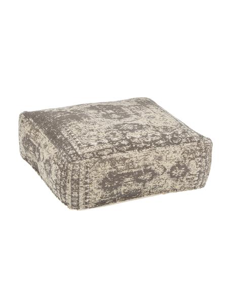 Poduszka podłogowa w stylu vintage Rebel, Tapicerka: 95% bawełna, 5% poliester, Ciemny szary, kremowy, S 70 x W 26 cm