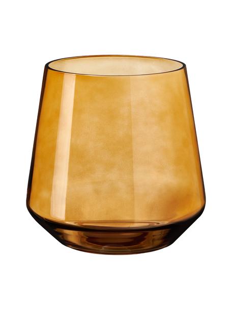 Mondgeblazen glazen vaas Joyce, Glas, Amberkleurig, Ø 16 x H 16 cm