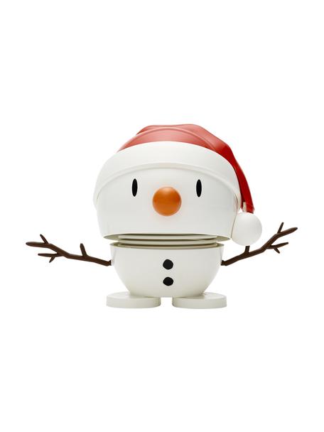 Deko-Objekt Santa Snowman, Kunststoff, Metall, Weiß, Rot, Schwarz, B 7 x H 6 cm