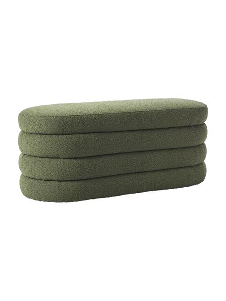 Čalouněná bouclé lavice Alto, Zelená, Š 110 cm, V 47 cm