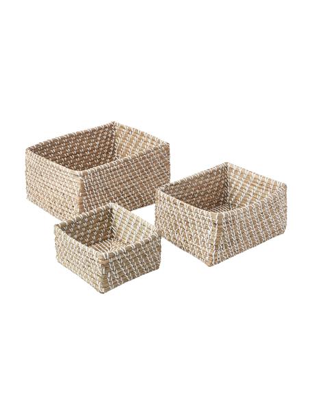 Aufbewahrungskörbe Aleya aus Seegras, 3er-Set, Seegras, Beige, Set mit verschiedenen Größen