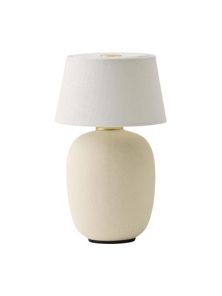 Lampe à poser avec port USB et intensité variable Torso, Blanc, couleur sable, Ø 12 x haut. 20 cm
