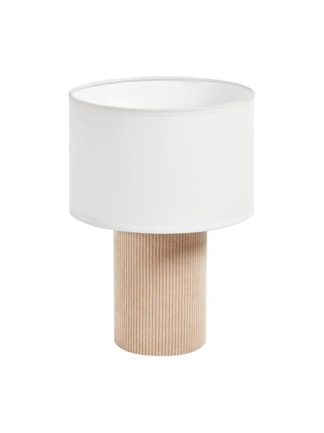 Cord-Tischlampe Bianella, Lampenschirm: Stoff, Lampenfuß: Cord, Cremeweiß, Cord Beige, Ø 20 cm x H 29 cm