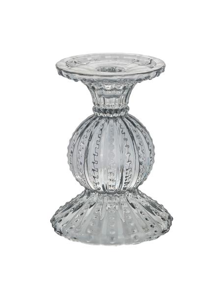 Kerzenhalter Silva aus Glas, Glas, Grau, transparent, Ø 10 x H 14 cm
